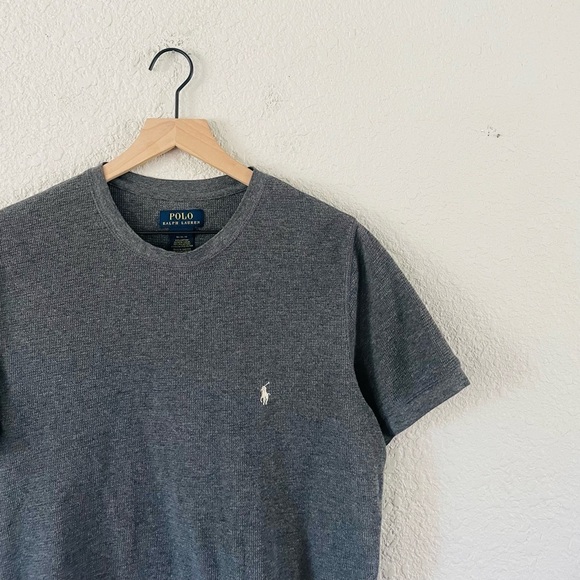 POLO RL grey waffle knit Crewneck Tee - Picture 2 of 7